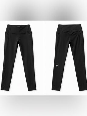 Black Athletic Leggings with Subtle Logo